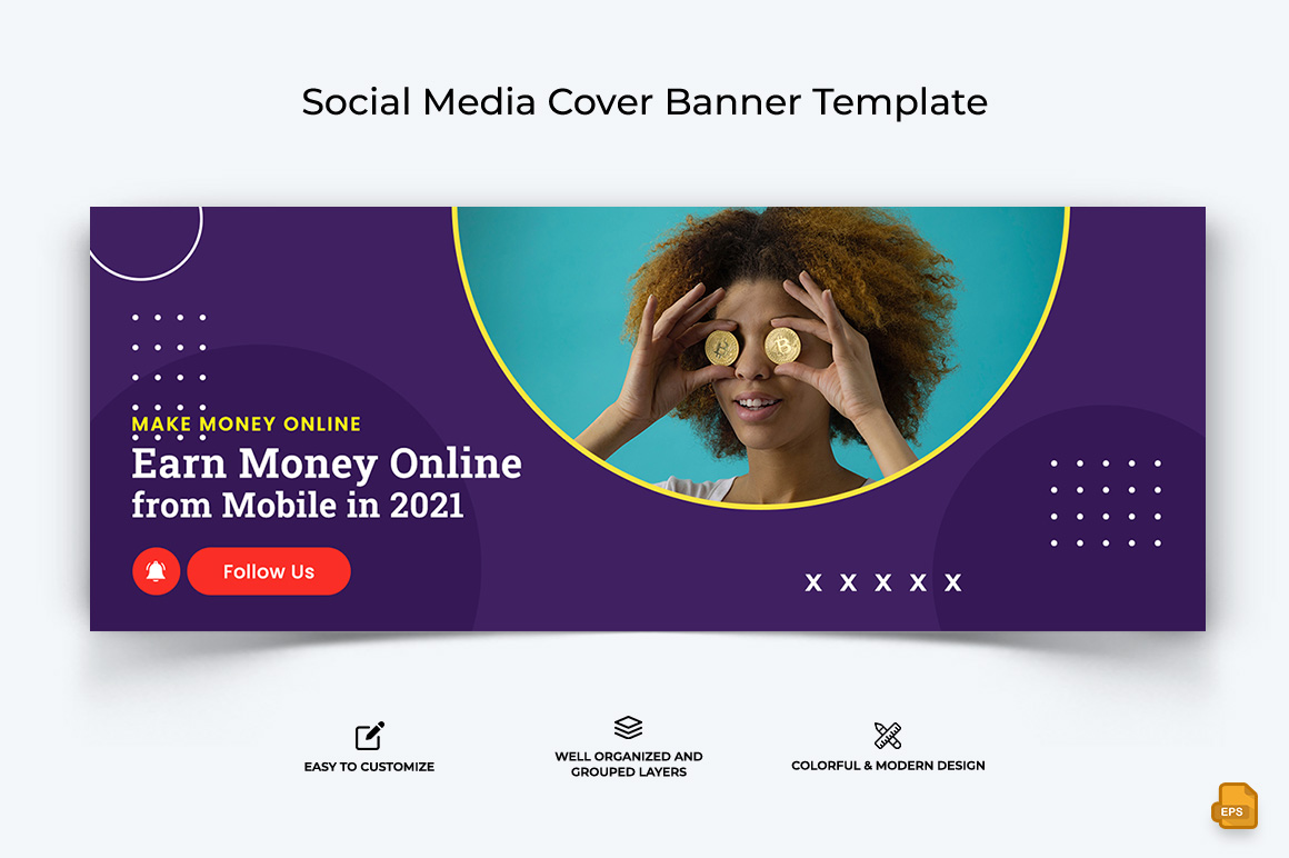 Online Money Earnings Facebook Cover Banner Design-015