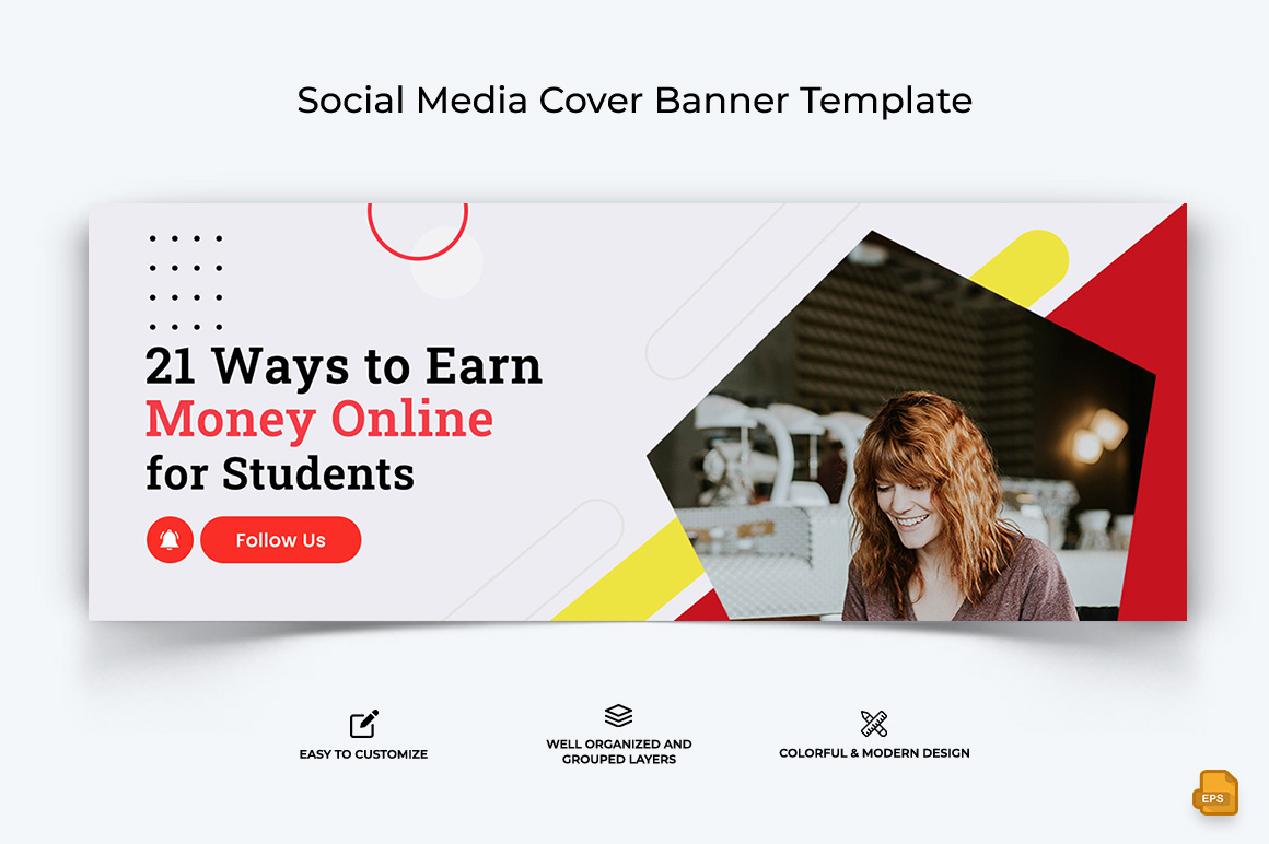 Online Money Earnings Facebook Cover Banner Design-016