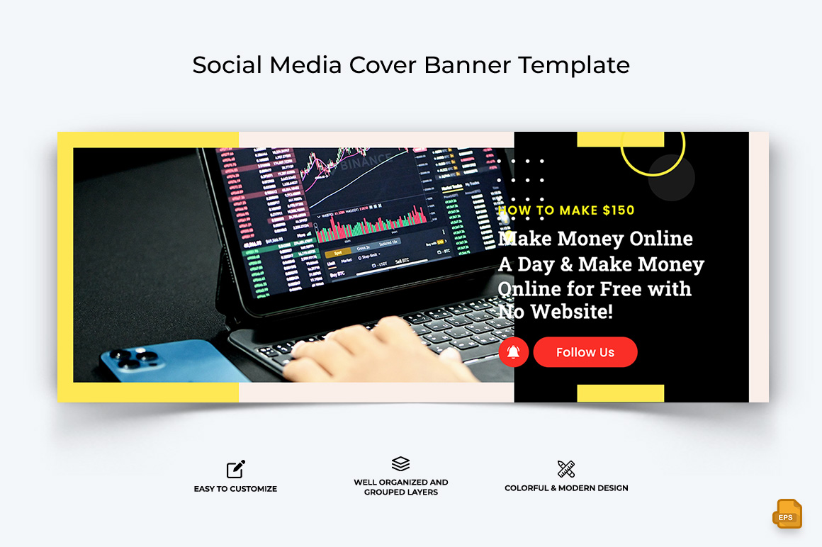 Online Money Earnings Facebook Cover Banner Design-020