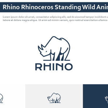 Rhinoceros Standing Logo Templates 281595