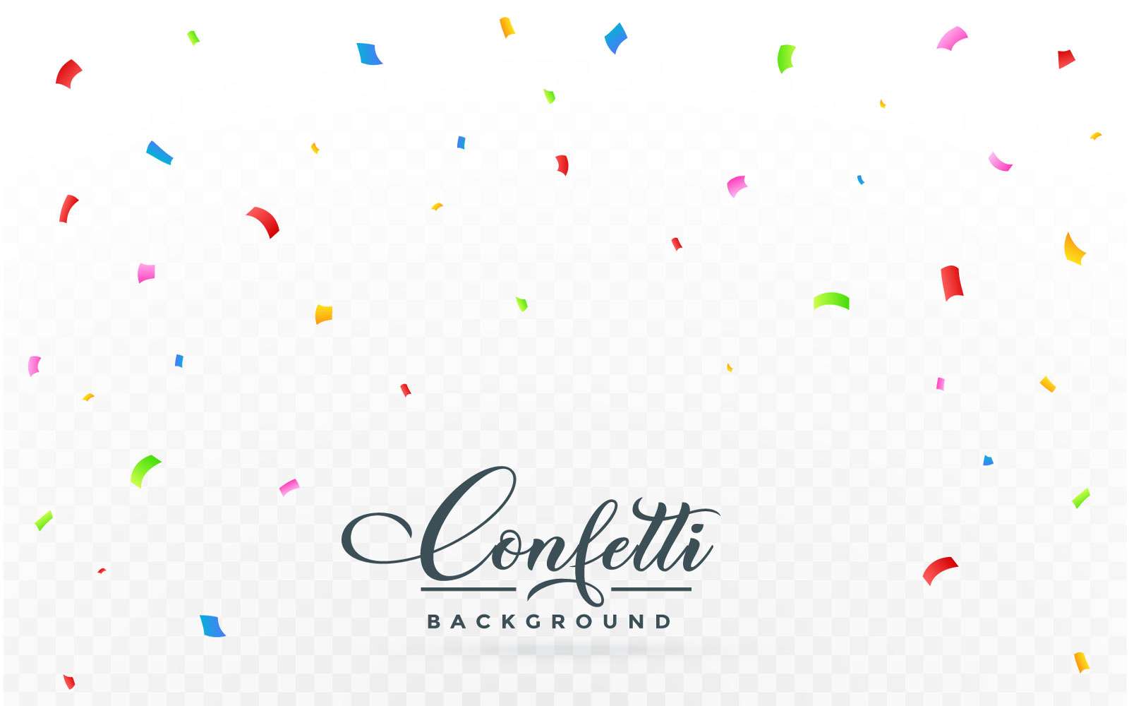 Realistic Confetti and Colorful Tinsel