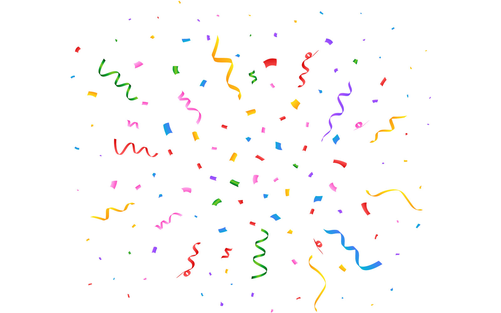 Party Confetti and Ribbon Falling Vector - TemplateMonster
