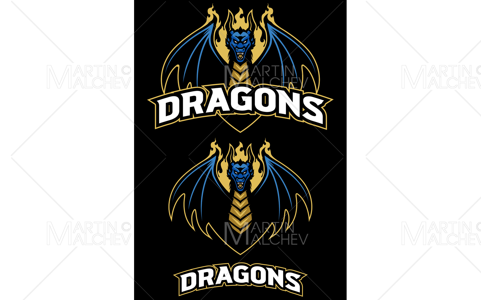 Dragons Team Mascot Vector Illustration