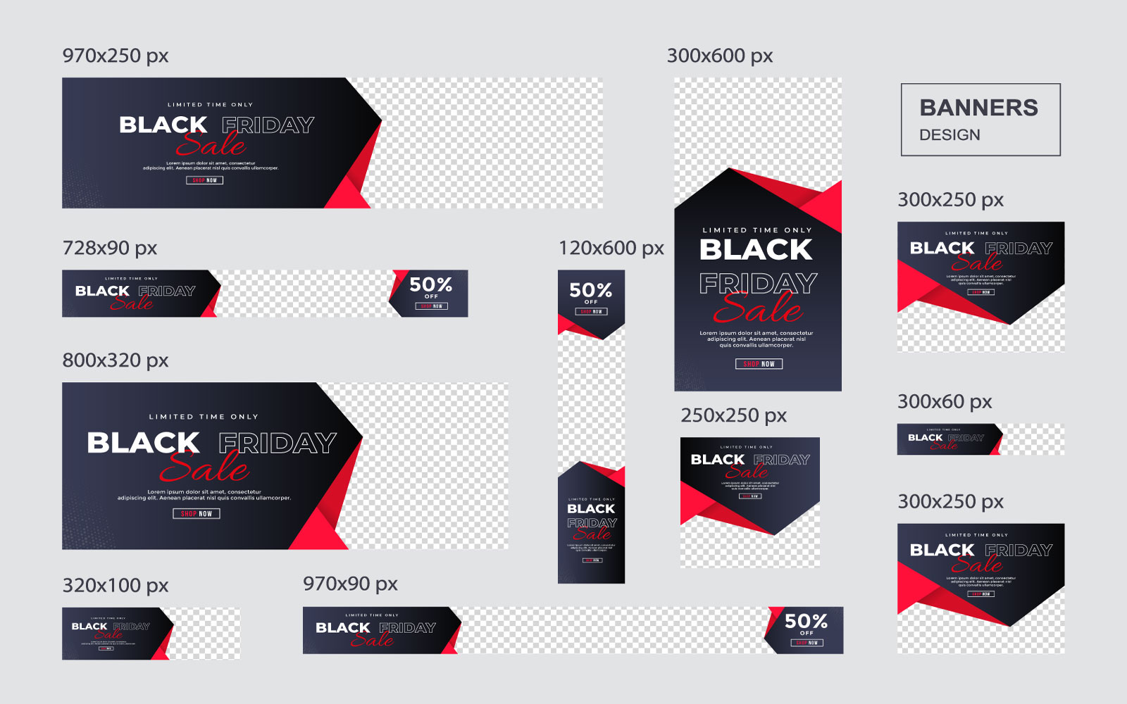 Black Friday Ad Banner Template Set