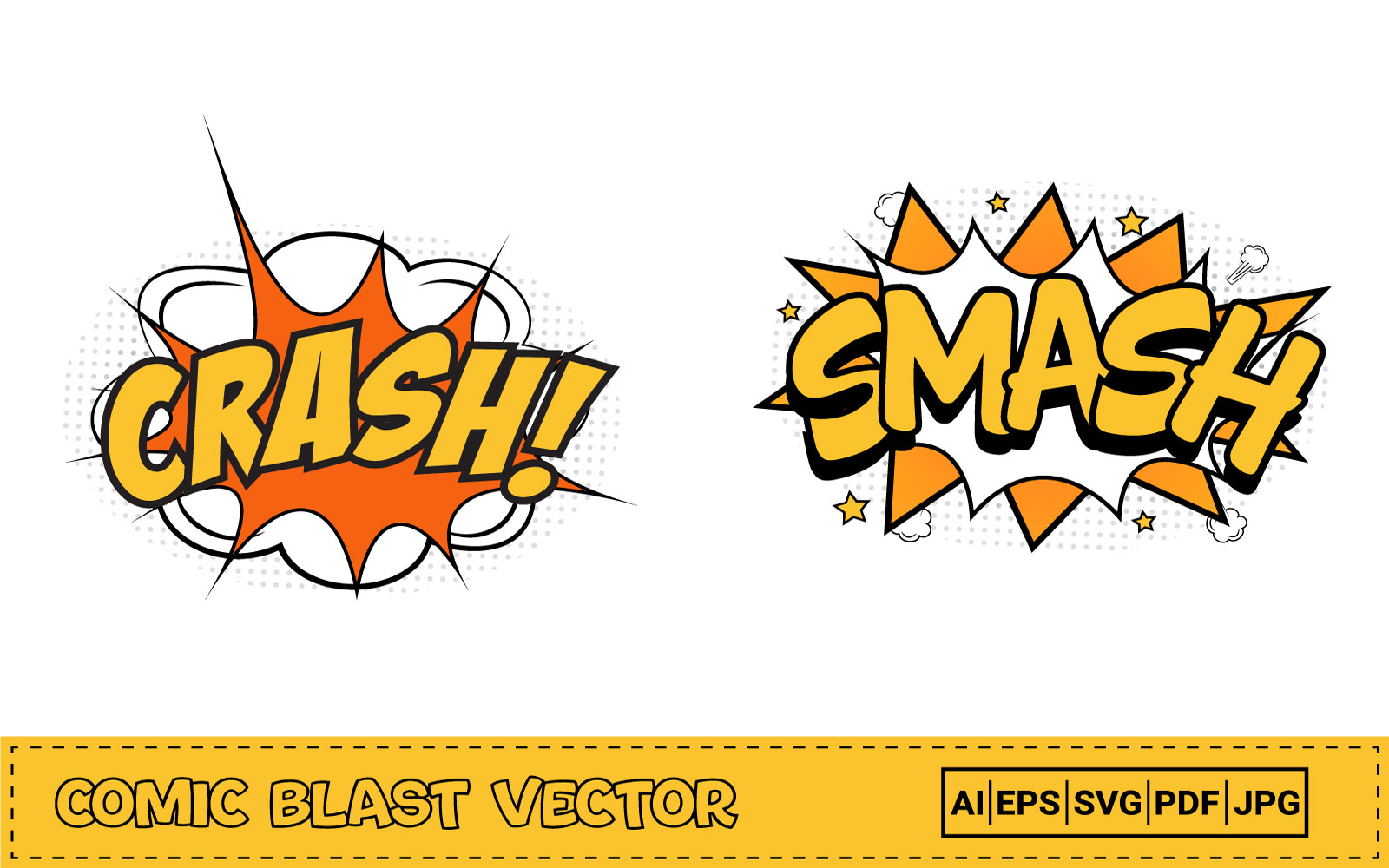 Comic Burst Set Vector with Cloud N Star