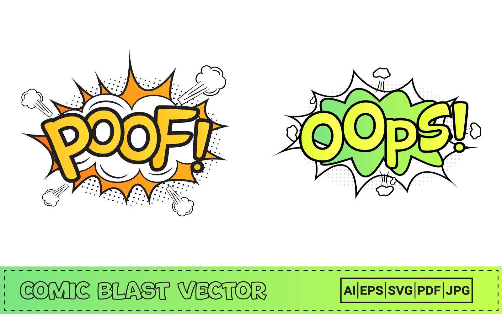 Comic Blast Vector with Poof and Oops