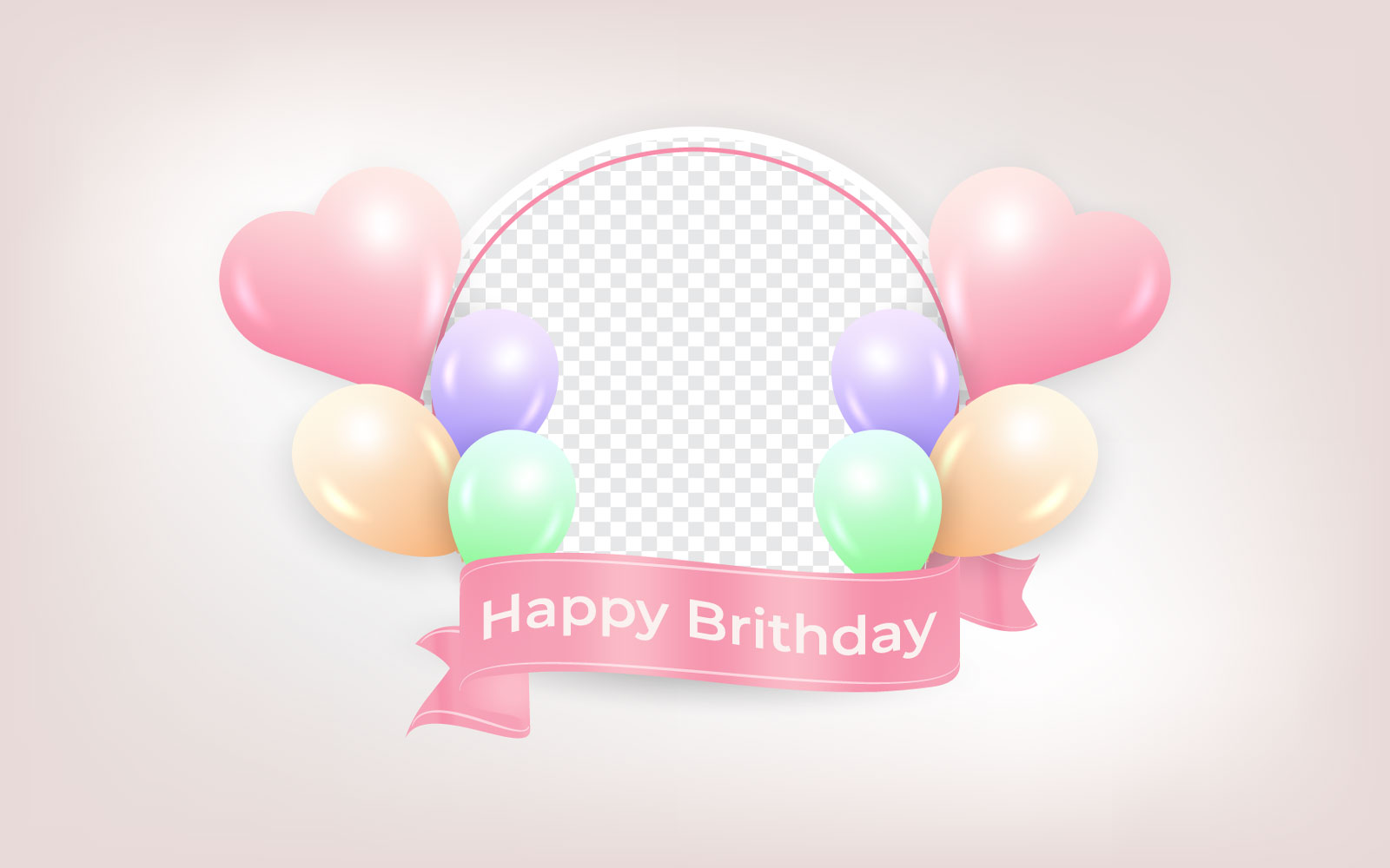 Birthday Photo Frame with Balloon Vector