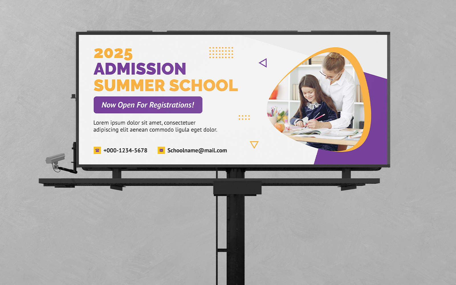 Minimalist School Billboard Design PSD Templates