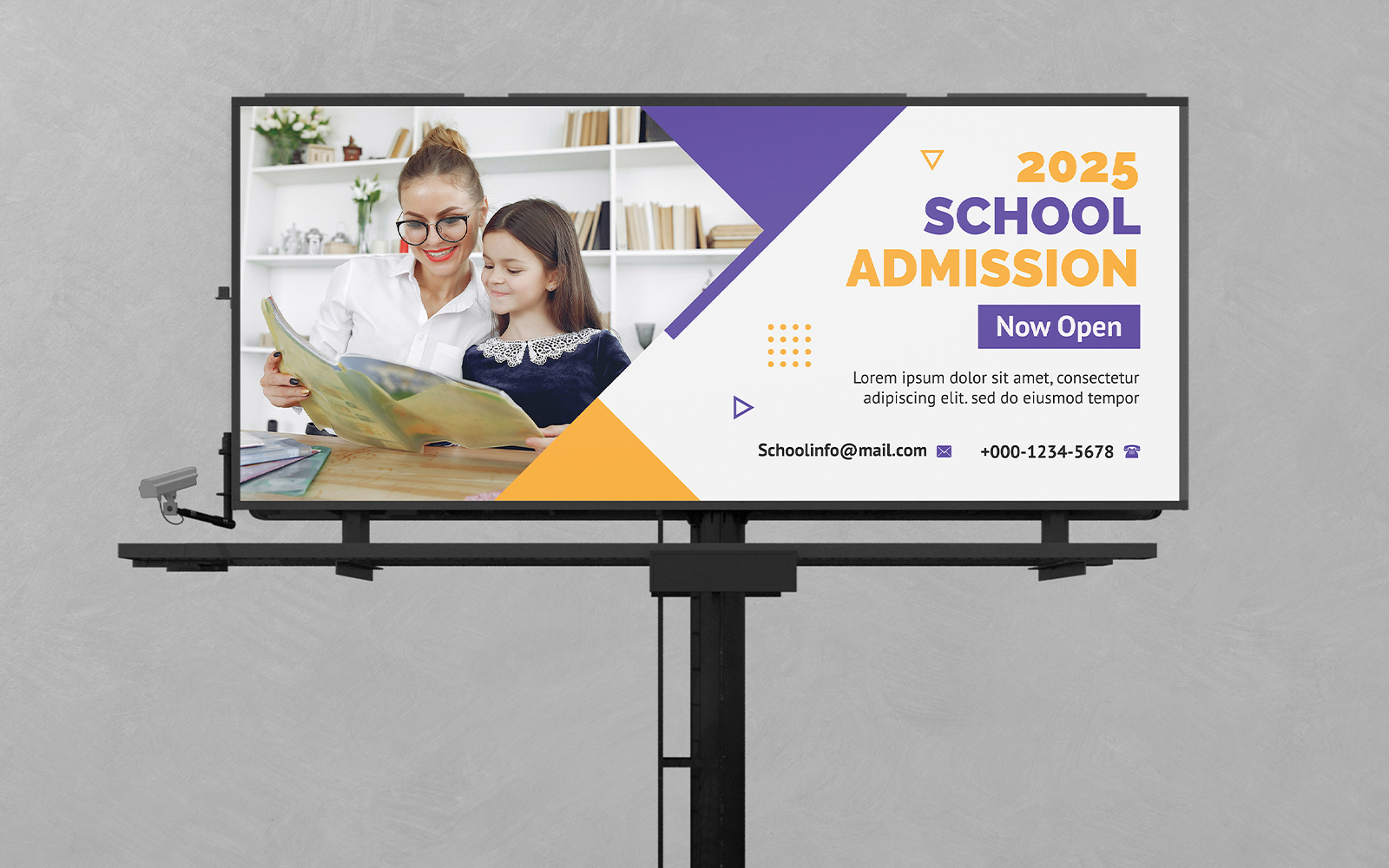 Clean Minimalist School Billboard Design PSD Templates
