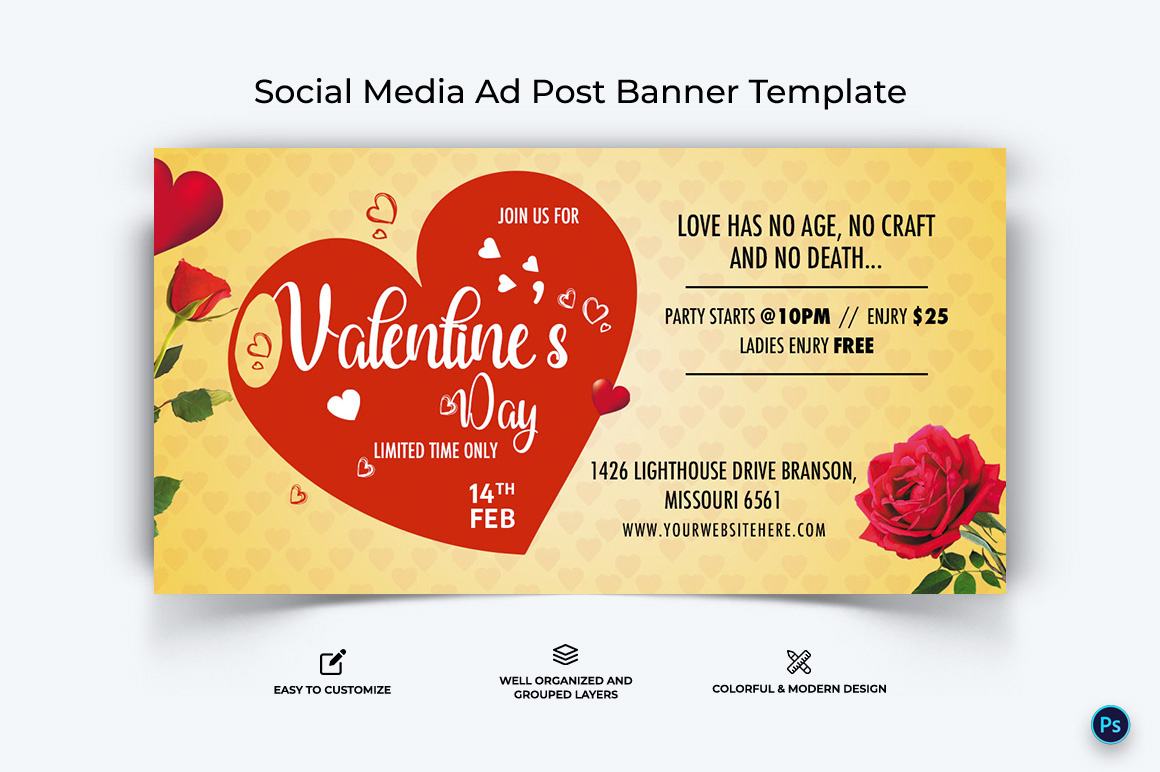 Valentines Day Facebook Ad Banner Design Template-02