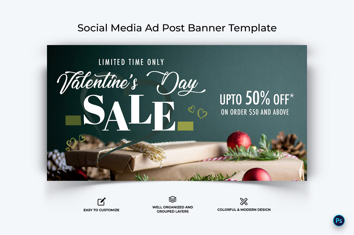 Valentines Day Facebook Ad Banner Design Template-03