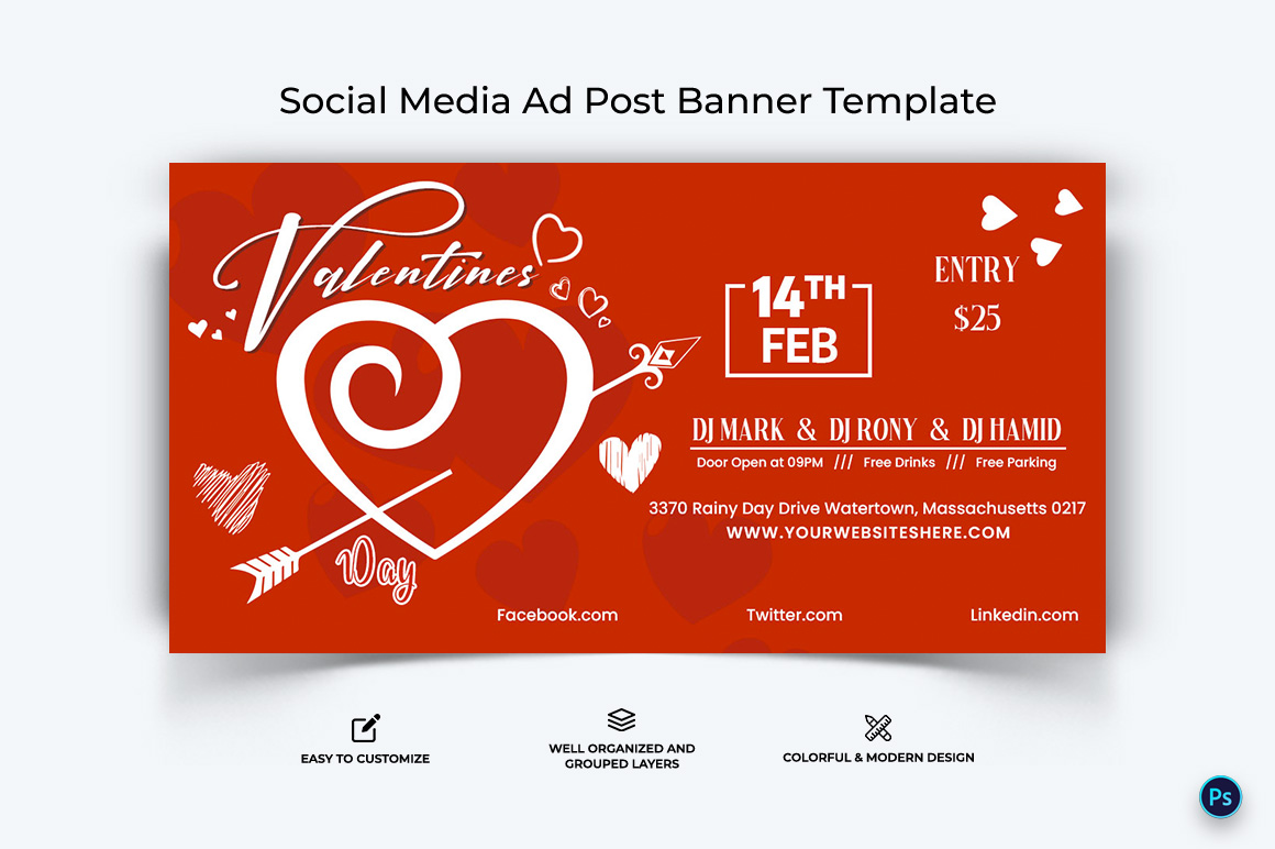 Valentines Day Facebook Ad Banner Design Template-04