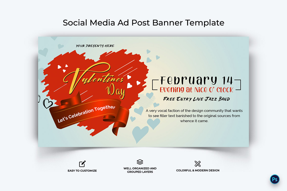 Valentines Day Facebook Ad Banner Design Template-05