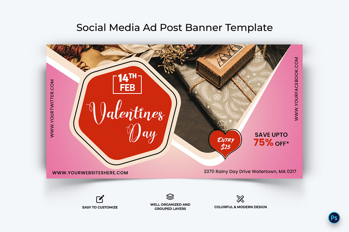 Valentines Day Facebook Ad Banner Design Template-07