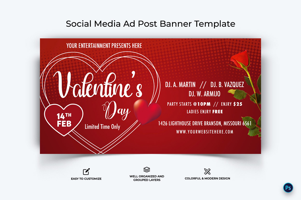 Valentines Day Facebook Ad Banner Design Template-08