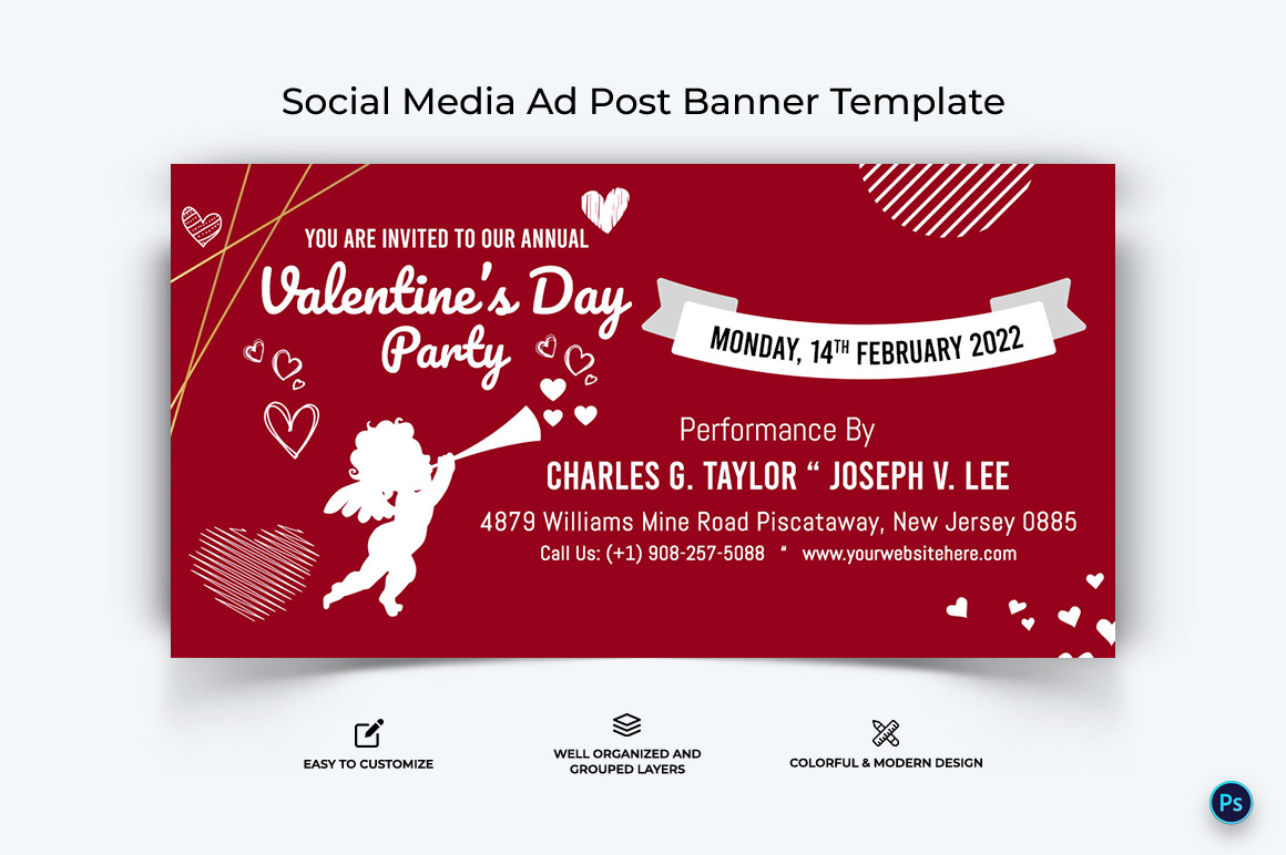 Valentines Day Facebook Ad Banner Design Template-09