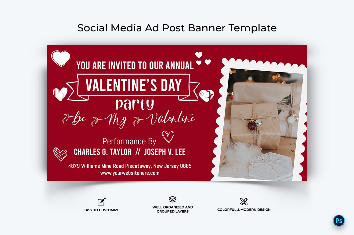 Valentines Day Facebook Ad Banner Design Template-10