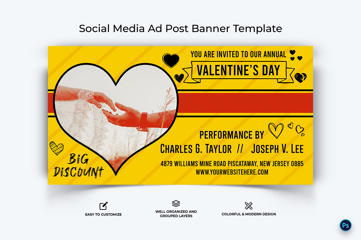 Valentines Day Facebook Ad Banner Design Template-13