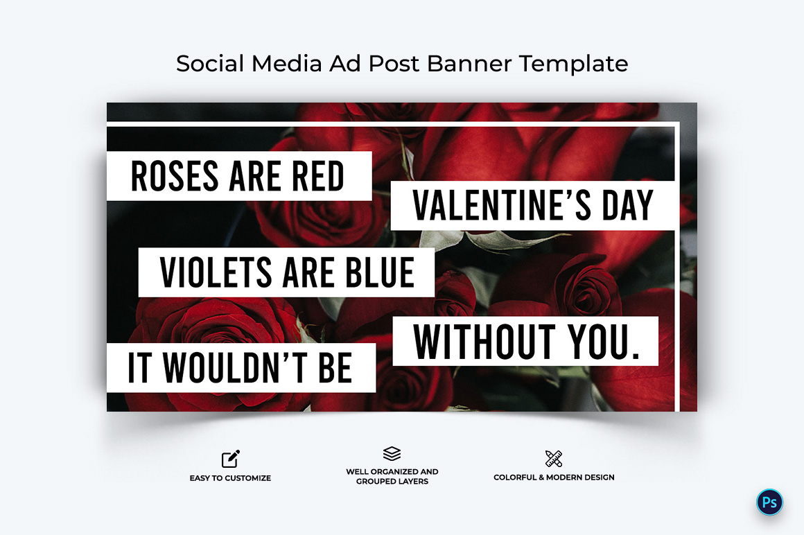 Valentines Day Facebook Ad Banner Design Template-15