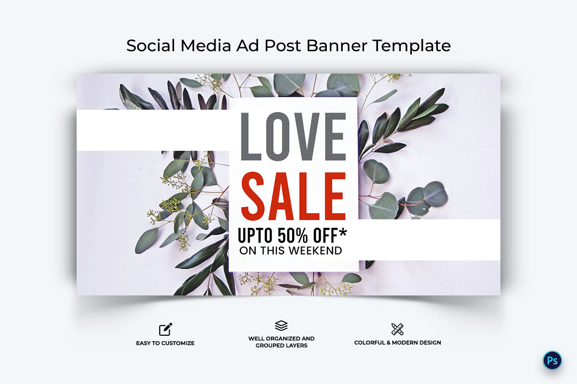 Valentines Day Facebook Ad Banner Design Template-16