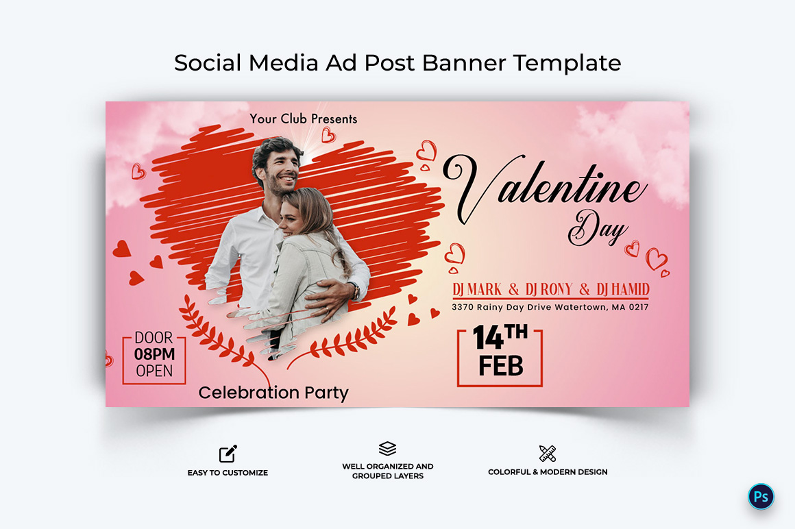 Valentines Day Facebook Ad Banner Design Template-01