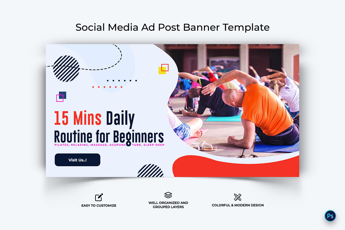 Yoga and Meditation Facebook Ad Banner Design Template-01