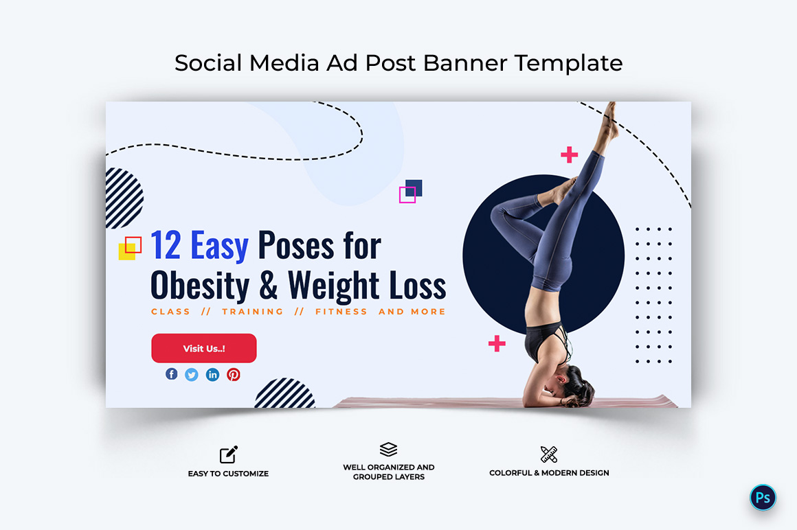 Yoga and Meditation Facebook Ad Banner Design Template-02