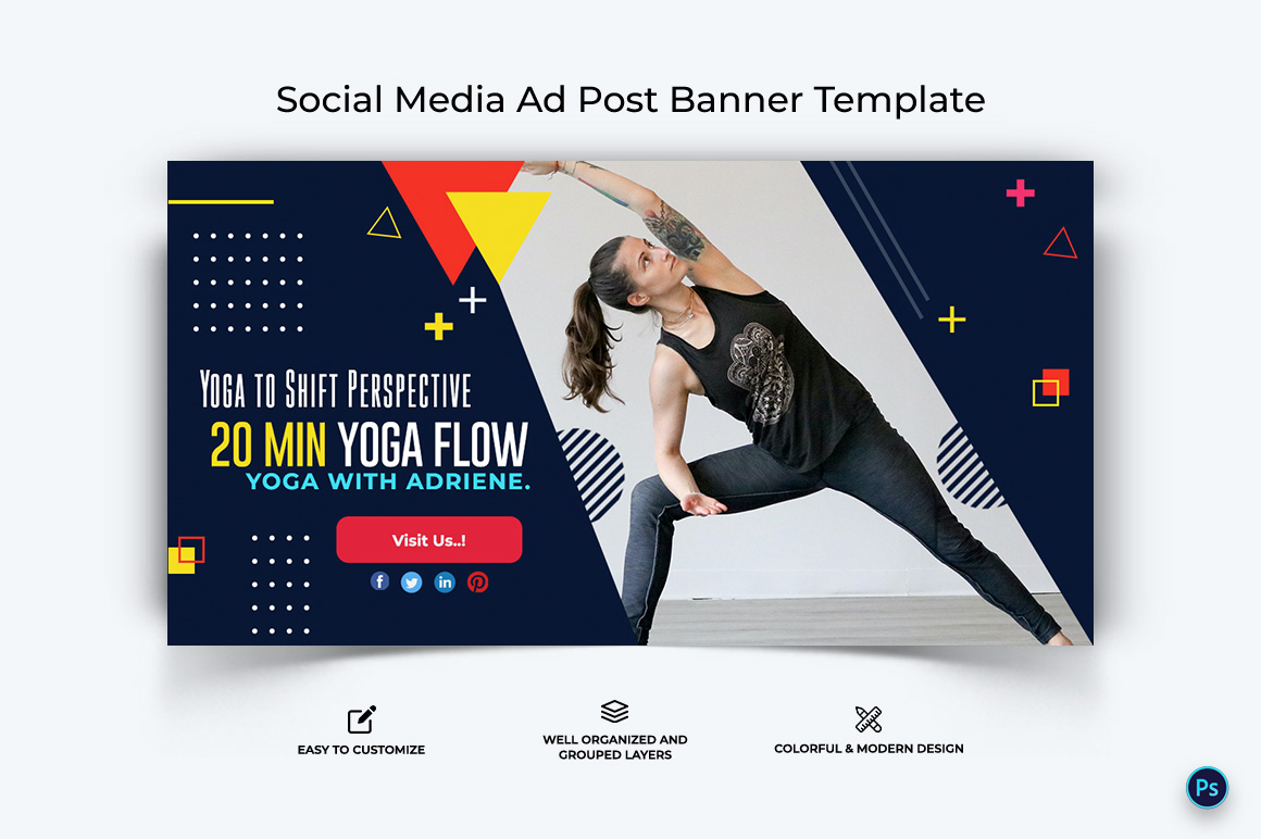 Yoga and Meditation Facebook Ad Banner Design Template-04