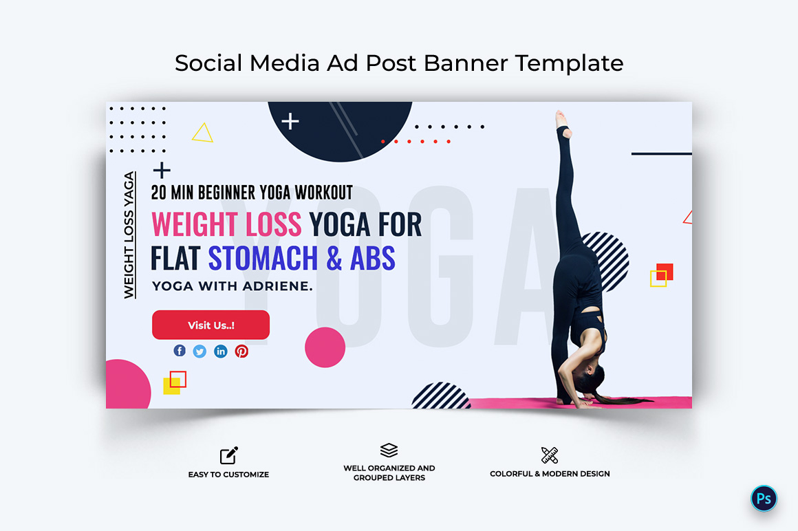 Yoga and Meditation Facebook Ad Banner Design Template-05