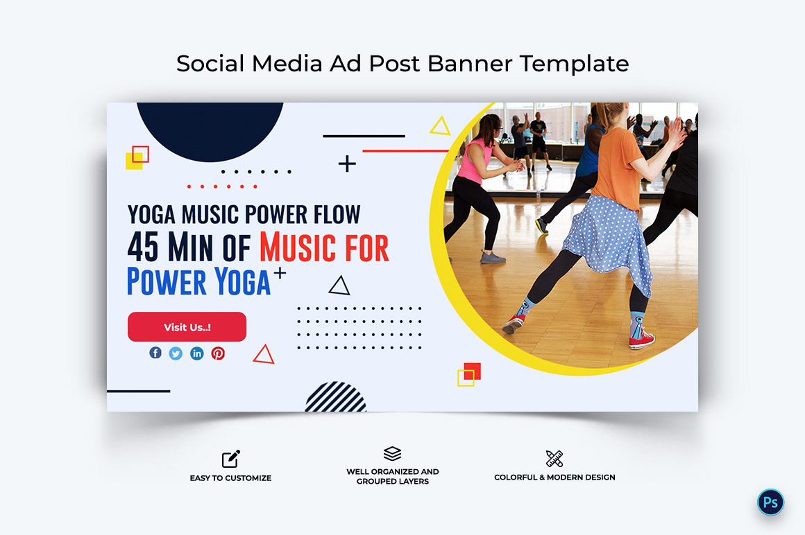 Yoga and Meditation Facebook Ad Banner Design Template-08