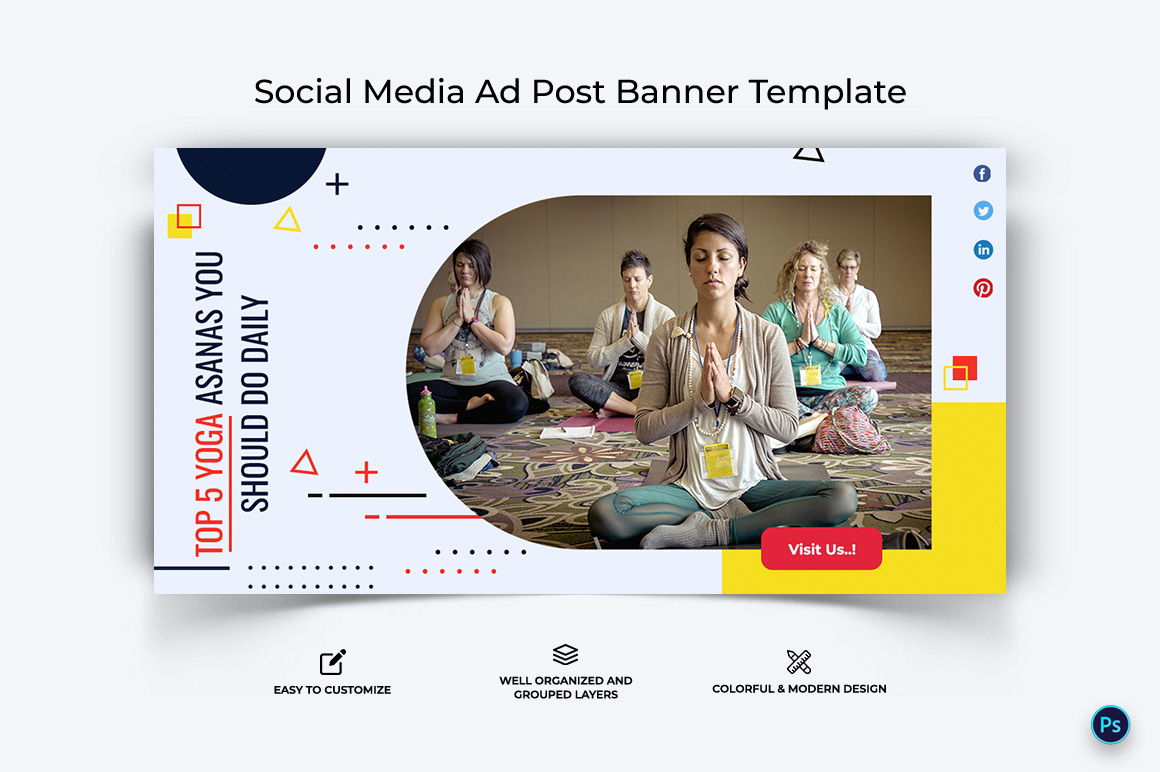 Yoga and Meditation Facebook Ad Banner Design Template-10