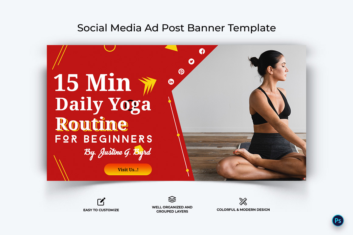 Yoga and Meditation Facebook Ad Banner Design Template-11