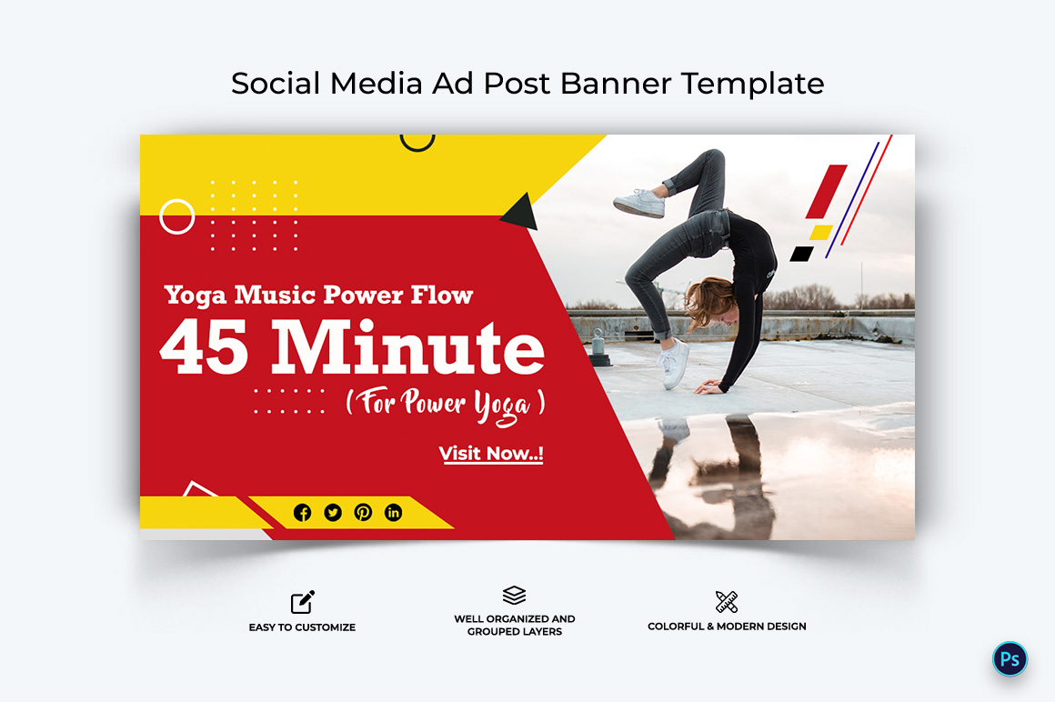 Yoga and Meditation Facebook Ad Banner Design Template-14