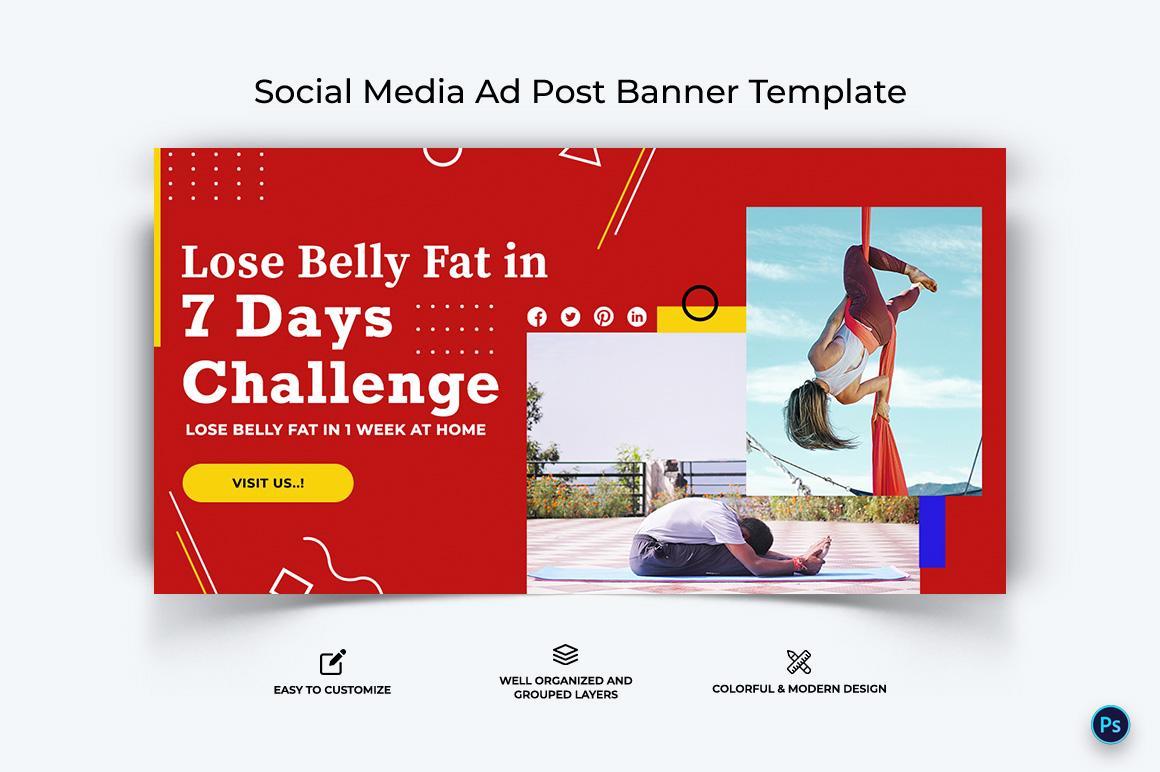 Yoga and Meditation Facebook Ad Banner Design Template-15