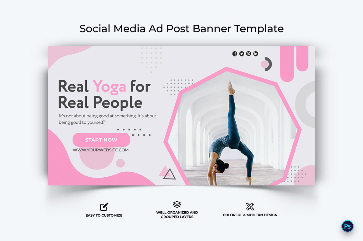 Yoga and Meditation Facebook Ad Banner Design Template-17