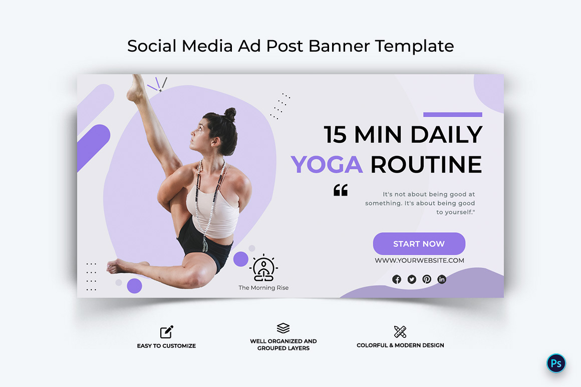 Yoga and Meditation Facebook Ad Banner Design Template-18