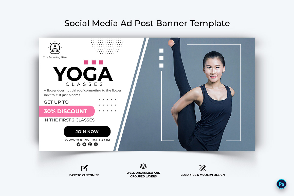 Yoga and Meditation Facebook Ad Banner Design Template-19