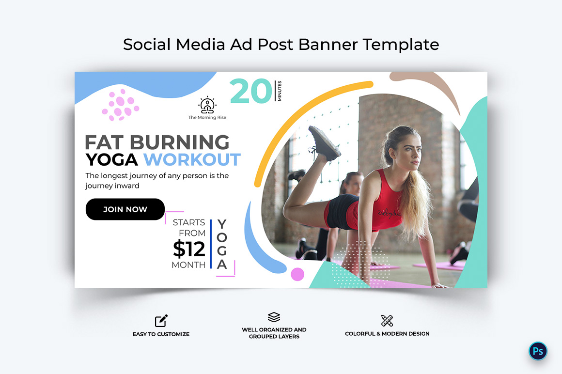 Yoga and Meditation Facebook Ad Banner Design Template-20