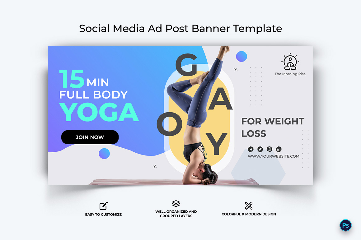 Yoga and Meditation Facebook Ad Banner Design Template-21