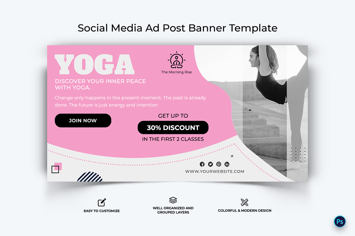 Yoga and Meditation Facebook Ad Banner Design Template-24