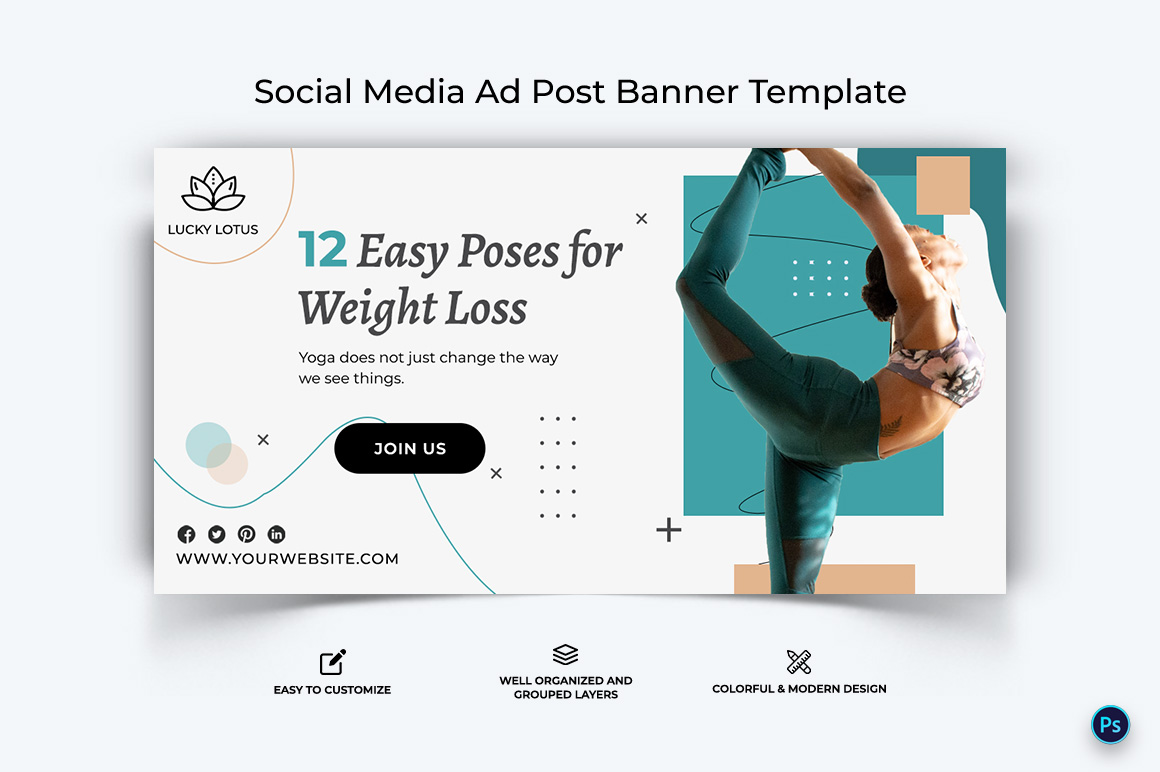 Yoga and Meditation Facebook Ad Banner Design Template-25