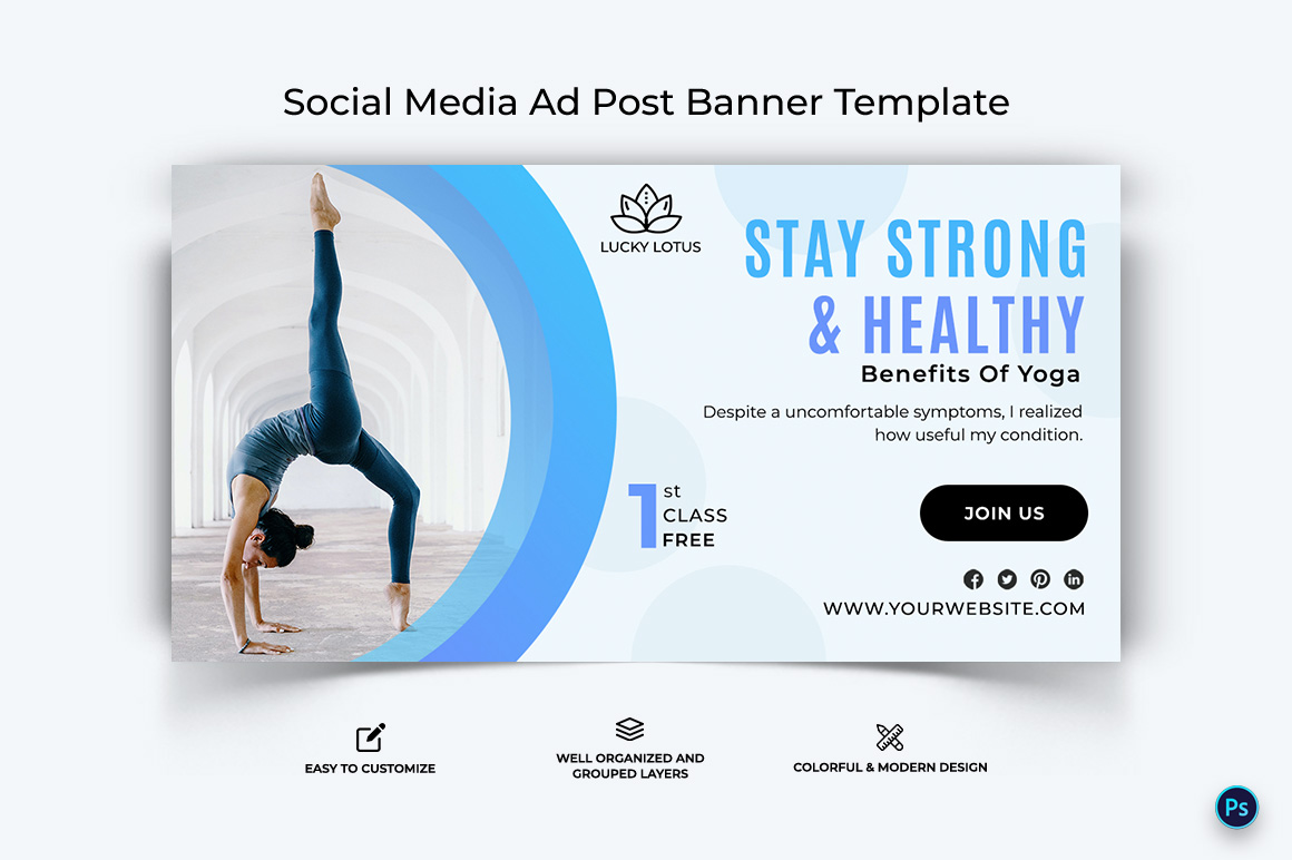 Yoga and Meditation Facebook Ad Banner Design Template-26