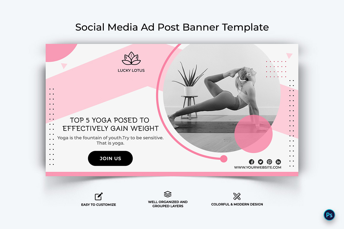 Yoga and Meditation Facebook Ad Banner Design Template-27