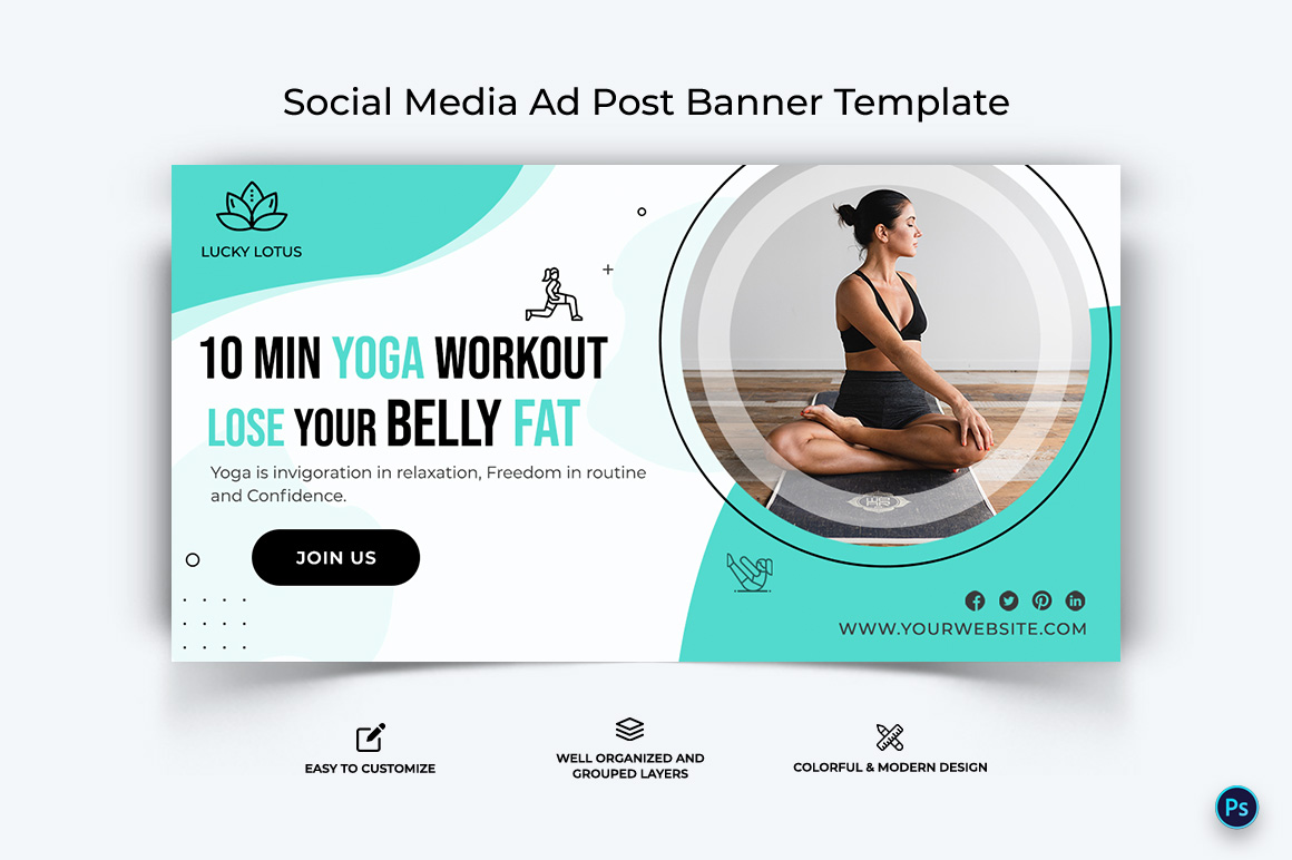 Yoga and Meditation Facebook Ad Banner Design Template-28