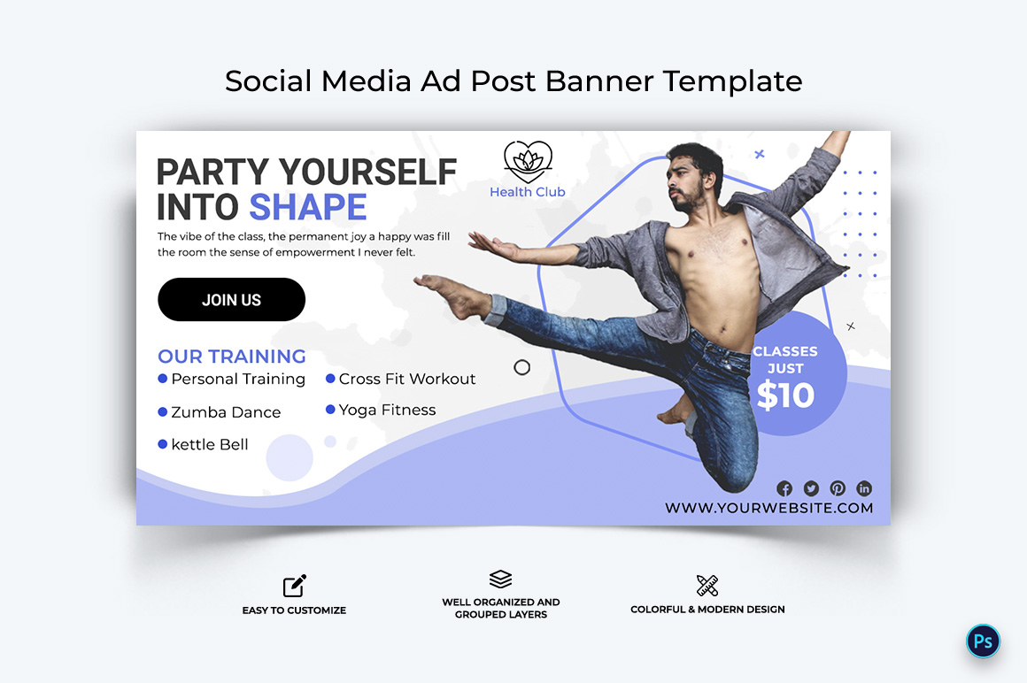 Zumba Dance Facebook Ad Banner Design Template-01