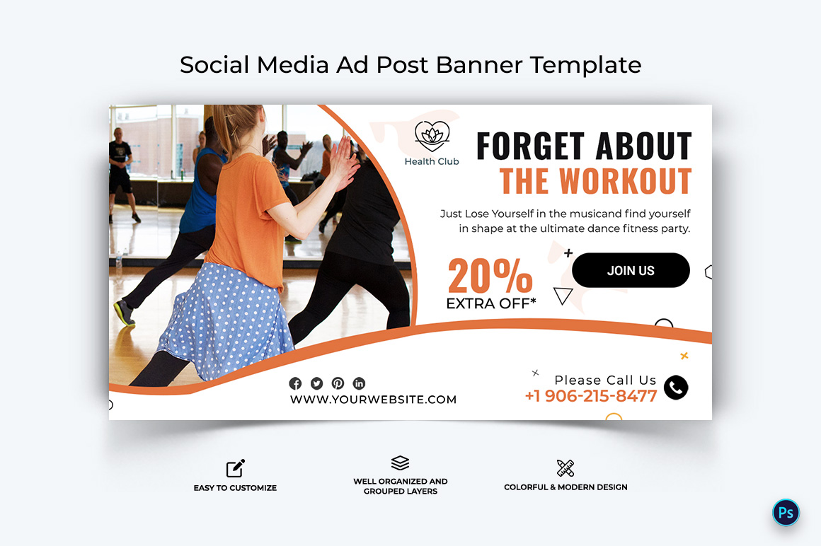 Zumba Dance Facebook Ad Banner Design Template-03