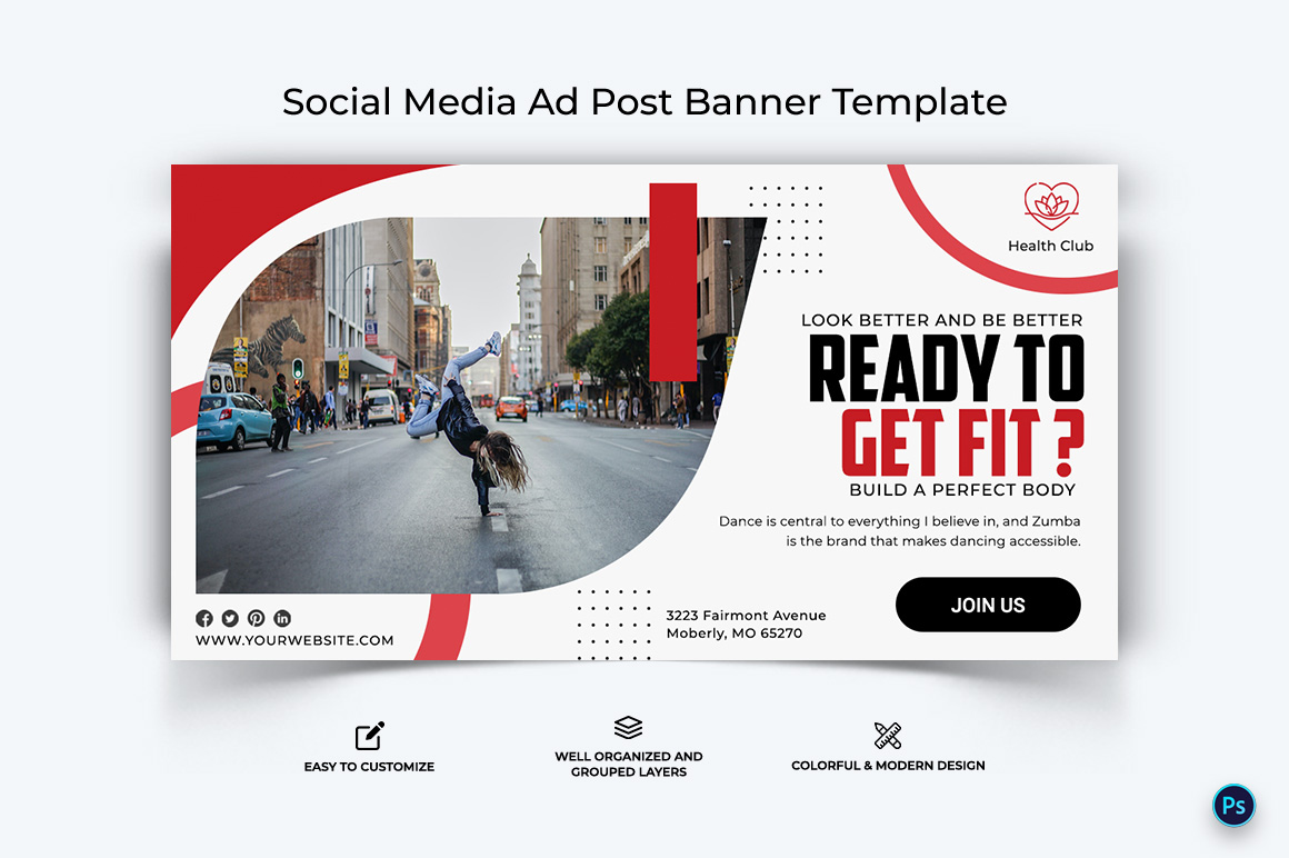 Zumba Dance Facebook Ad Banner Design Template-07