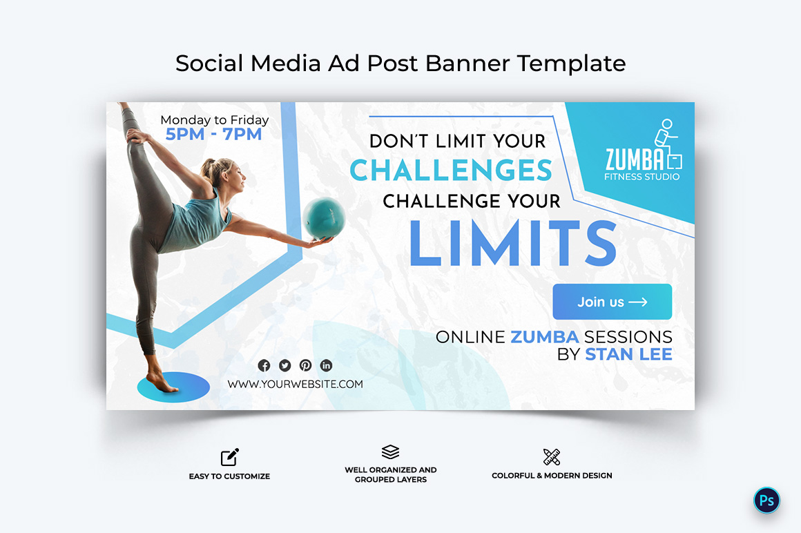 Zumba Dance Facebook Ad Banner Design Template-10