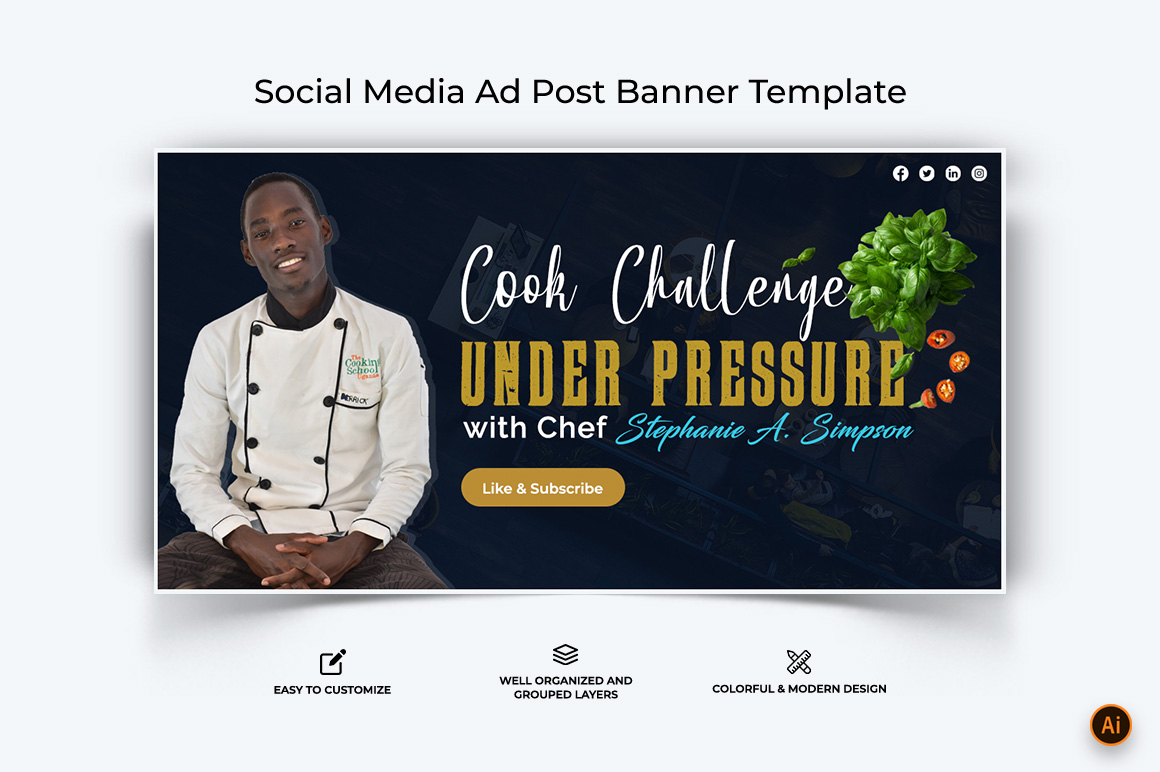 Chef Cooking Facebook Ad Banner Design-02