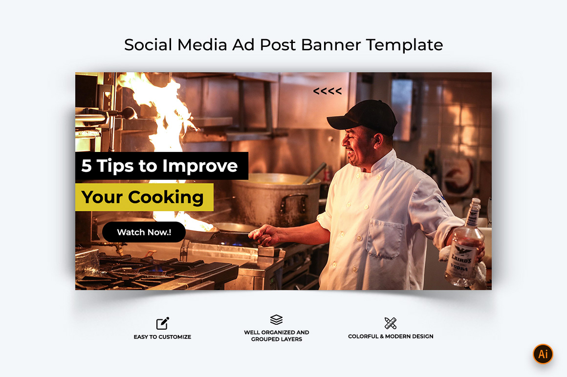 Chef Cooking Facebook Ad Banner Design-03